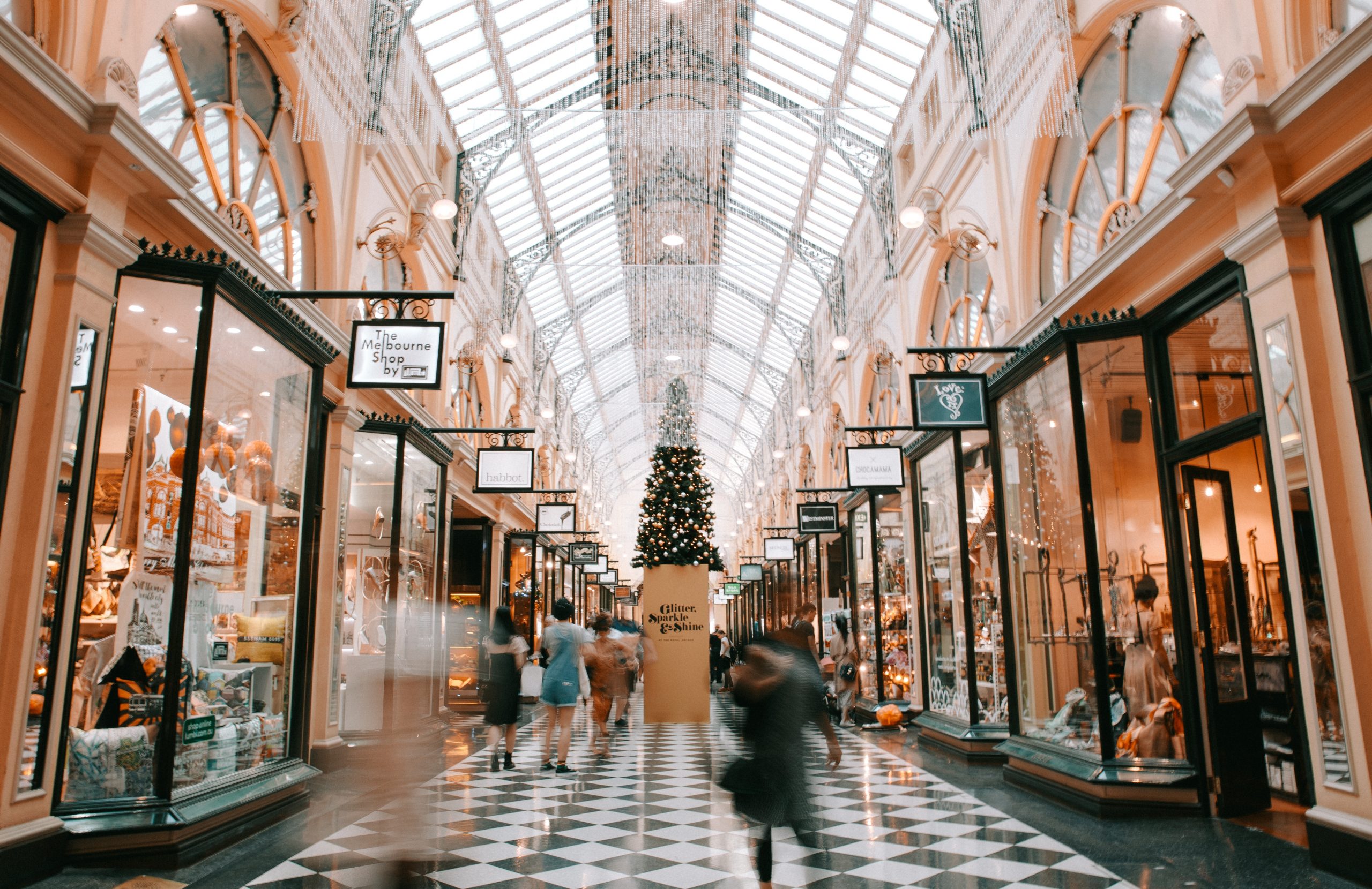 Shopping for gifts at the mall