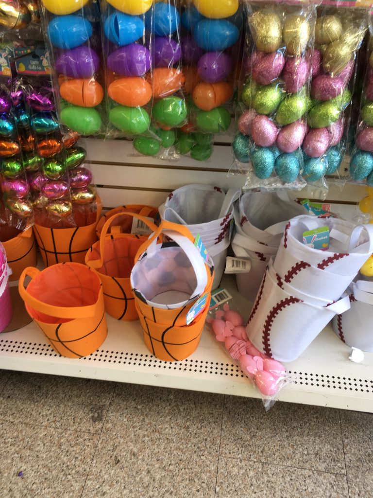 Easter baskets at the dollar tree