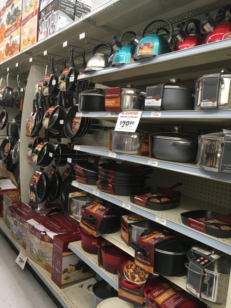 kitchenware and pots and pans from big lots